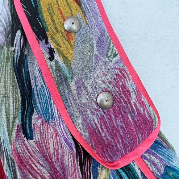 Erica Davies 100% silk top Women multicolored size 6 - Picture 11 of 13